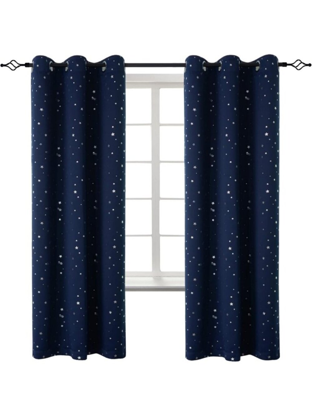 Kids Blackout Curtains for Boys Bedroom - Navy 72 Inch Long, 2 Panels, Room